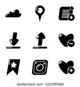 Indicate icons set. Simple set of 9 indicate vector icons for web isolated on white background