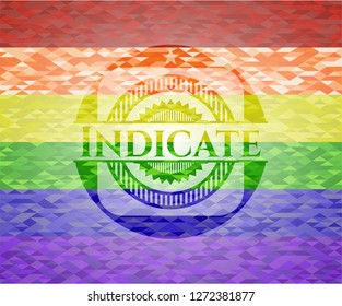 Indicate on mosaic background with the colors of the LGBT flag
