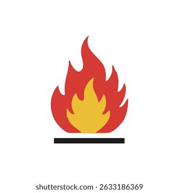 to indicate the presence of a fire risk or flammable material. Its simple yet powerful design instantly communicates the dangers associated with heat, flames and potential fire.