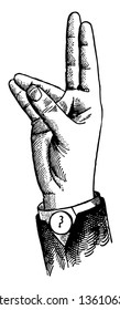 Indicated High Wide Lip Glide combining the characteristics of certain central aperature consonants with the wide or expanded quality of vowels, vintage line drawing or engraving illustration.