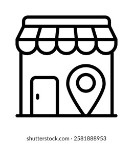 Indicates the location of a store or business outlet