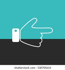 
Indicating the direction of the hand.Vector icon.