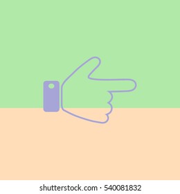Indicating the direction of the hand.Vector icon.