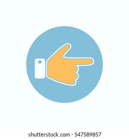 
Indicating the direction of the hand.Vector icon.