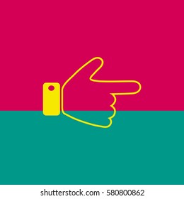 
Indicating the direction of the hand.Vector icon.