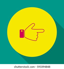 
Indicating the direction of the hand.Vector icon.