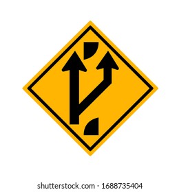 Indicating a forked road ahead Traffic Road Sign