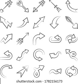 Indication Arrows Icons in Modern Linear Style Pack 