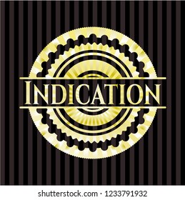 Indication gold shiny emblem