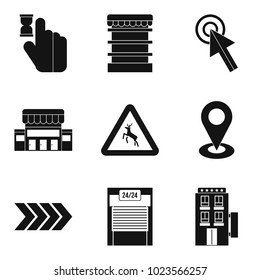 Indication icons set. Simple set of 9 indication vector icons for web isolated on white background
