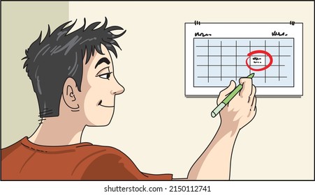 Angabe eines wichtigen Termins im Kalender.