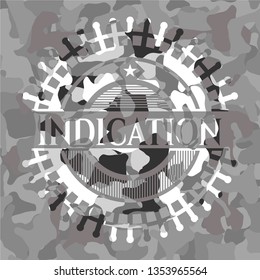 Indication on grey camouflaged texture