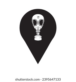 Indicación en el mapa de la ubicación de la contaminación química