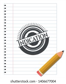 Indication penciled. Vector Illustration. Detailed.
