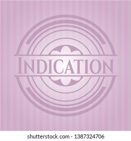 Indication realistic pink emblem. Vector Illustration. Detailed.