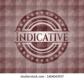 Indicative red seamless geometric emblem.
