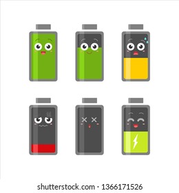Indicator of battery level charger set