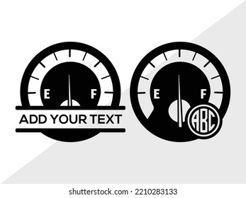 Indicator Gas Tank Monogram SVG Printable Vector Illustration