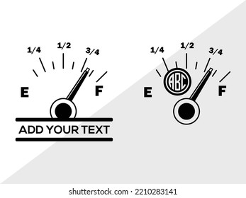 Indicator Gas Tank Monogram SVG Printable Vector Illustration