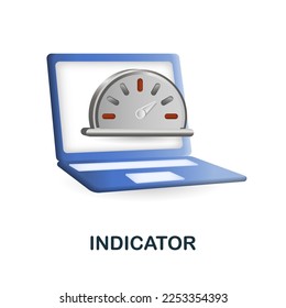 Indicator icon. 3d illustration from performance collection. Creative Indicator 3d icon for web design, templates, infographics and more