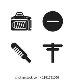 indicator icon. 4 indicator vector icons set. directions arrows, minus and thermometer icons for web and design about indicator theme