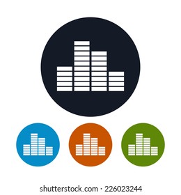 Indicator icon, diagram ,   the four types of colorful round icons, vector illustration