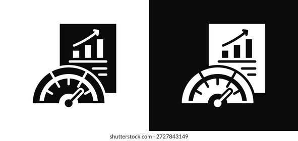 Conjunto de iconos de indicador blanco y negro
