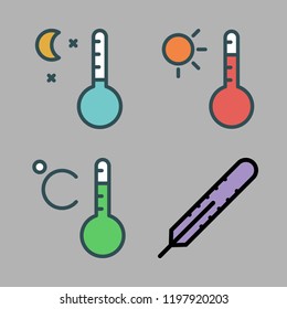 indicator icon set. vector set about temperature and thermometer icons set.