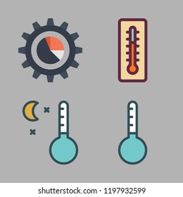 indicator icon set. vector set about temperature, analytics and thermometer icons set.