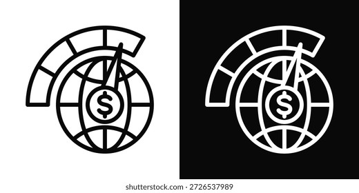 Icono de indicador de estilo de fondo blanco y negro