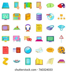 Indicator icons set. Cartoon style of 36 indicator vector icons for web isolated on white background