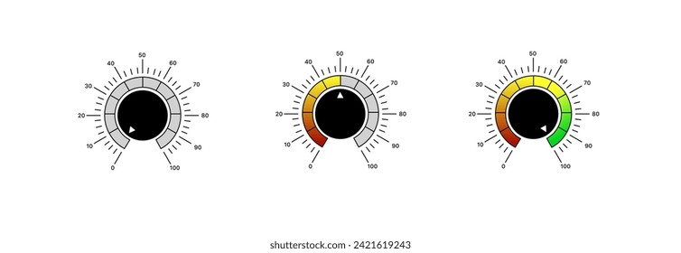 Indicator icons set. Flat style. Vector icon