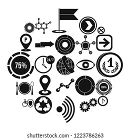 Indicator icons set. Simple set of 25 indicator vector icons for web isolated on white background