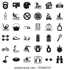 Indicator icons set. Simple style of 36 indicator vector icons for web isolated on white background