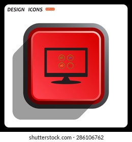 Indicator lights on the car dashboard, dipped beam, main beam, fog lights, brake, rear fog lights. icon. vector design