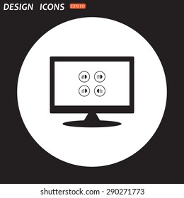 Indicator lights on the car dashboard, dipped beam, main beam, fog lights, brake, rear fog lights. icon. vector design