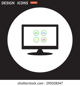 Indicator lights on the car dashboard, dipped beam, main beam, fog lights, brake, rear fog lights. icon. vector design