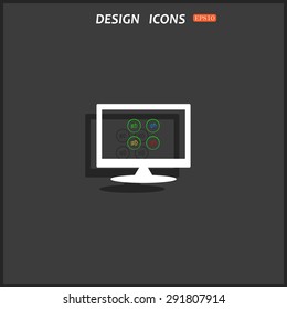 Indicator lights on the car dashboard, dipped beam, main beam, fog lights, brake, rear fog lights. icon. vector design