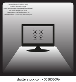 Indicator lights on the car dashboard, dipped beam, main beam, fog lights, brake, rear fog lights. icon. vector design
