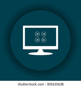 Indicator lights on the car dashboard, dipped beam, main beam, fog lights, brake, rear fog lights. icon. vector design
