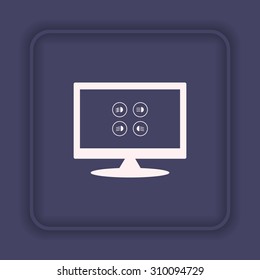 Indicator lights on the car dashboard, dipped beam, main beam, fog lights, brake, rear fog lights. icon. vector design