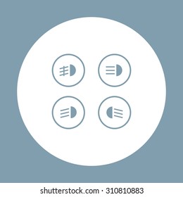Indicator lights on the car dashboard, dipped beam, main beam, fog lights, brake, rear fog lights. icon. vector design