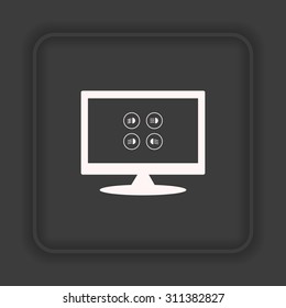 Indicator lights on the car dashboard, dipped beam, main beam, fog lights, brake, rear fog lights. icon. vector design