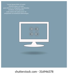Indicator lights on the car dashboard, dipped beam, main beam, fog lights, brake, rear fog lights. icon. vector design