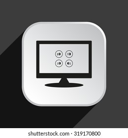 Indicator lights on the car dashboard, dipped beam, main beam, fog lights, brake, rear fog lights. icon. vector design