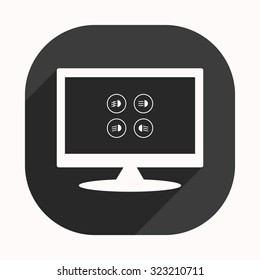 Indicator lights on the car dashboard, dipped beam, main beam, fog lights, brake, rear fog lights. icon. vector design