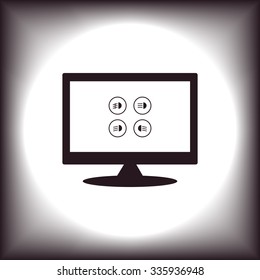 Indicator lights on the car dashboard, dipped beam, main beam, fog lights, brake, rear fog lights. icon. vector design