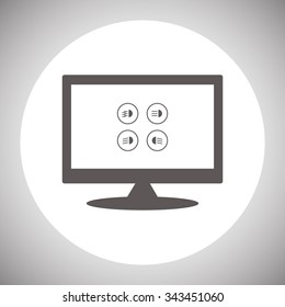 Indicator lights on the car dashboard, dipped beam, main beam, fog lights, brake, rear fog lights. icon. vector design
