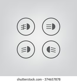 Indicator lights on the car dashboard Icon JPG