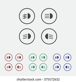 Indicator lights on the car dashboard Icon JPG